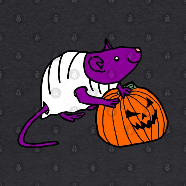 Cute Rat Getting Ready for Halloween Horror by ellenhenryart